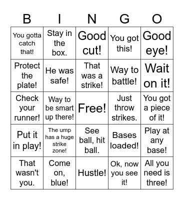 Mother's Day Baseball Bingo! Bingo Card