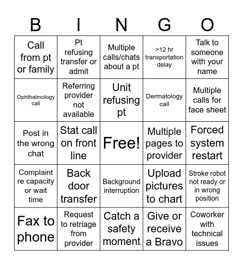 OSU Transfer Center 2026 Bingo Card