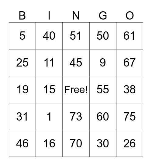 BUSINESS TAX BINGO Card