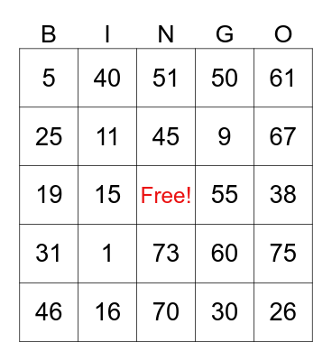 BUSINESS TAX BINGO Card