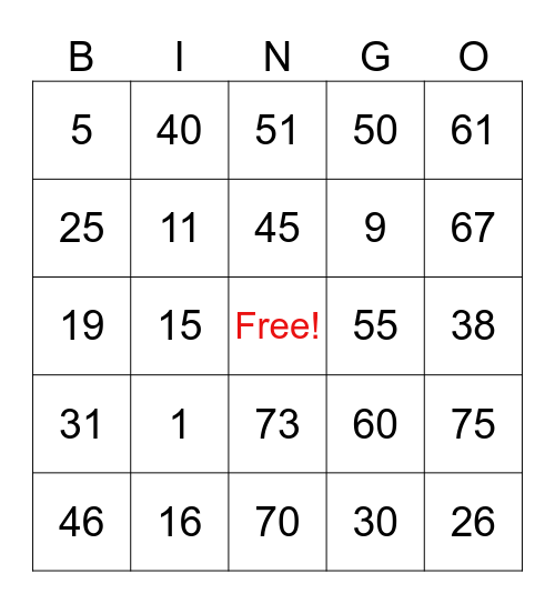 BUSINESS TAX BINGO Card