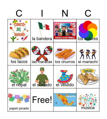 CINCO DE MAYO Bingo Card