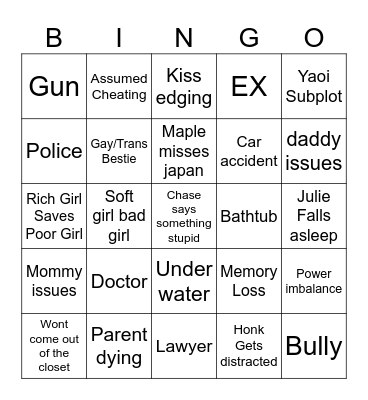 GL Bingo Card