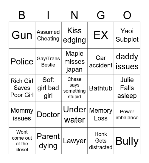 GL Bingo Card