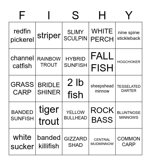 fish Bingo Card