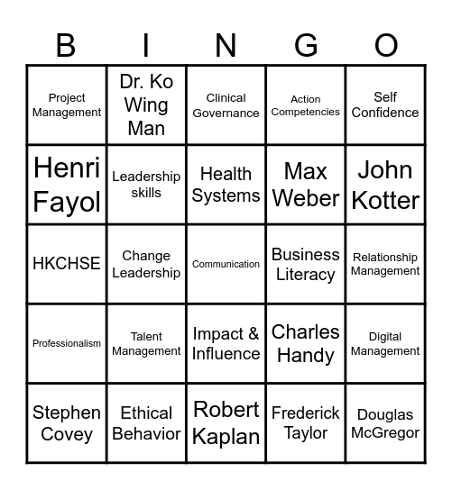 HKCHSE Members' Night 2026 Bingo Card