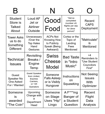 Safety Standdown Bingo Card