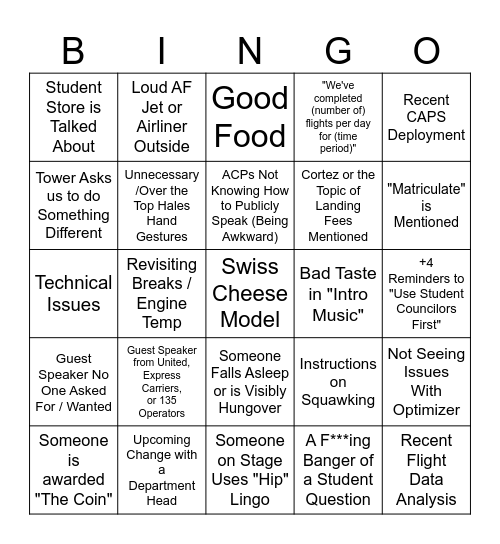 Safety Standdown Bingo Card