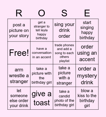LEYLA'S 23RD B-DAY CELEBRATION Bingo Card