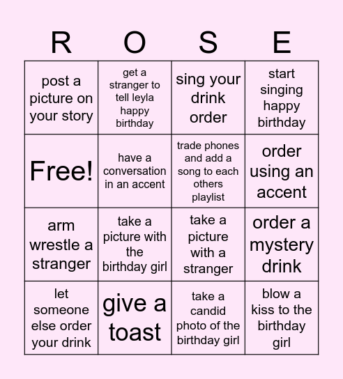 LEYLA'S 23RD B-DAY CELEBRATION Bingo Card