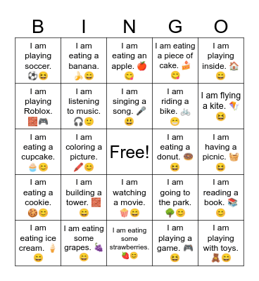 B3 L17 I am reading a book. 📚😊 Bingo Card