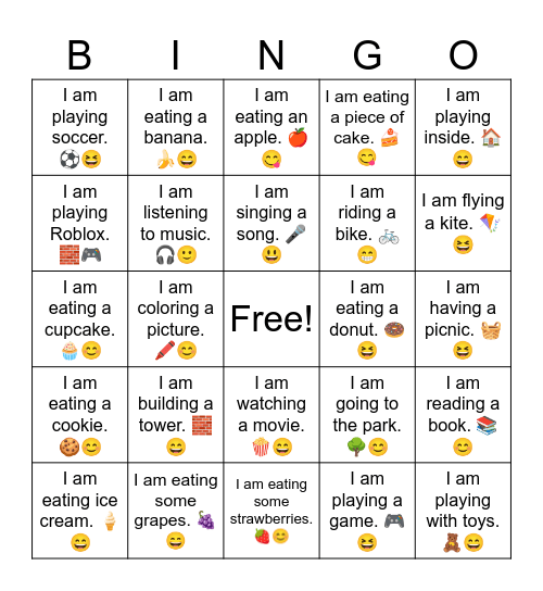 B3 L17 I am reading a book. 📚😊 Bingo Card