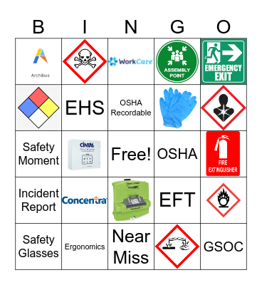 Safety Day BINGO Card