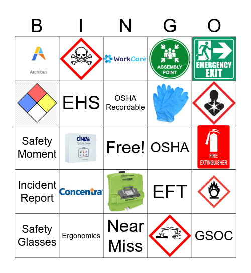 Safety Day BINGO Card