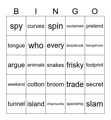 Review Bingo Card