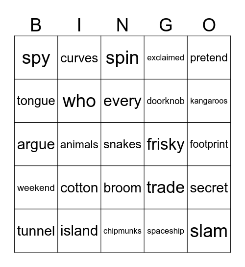 Review Bingo Card