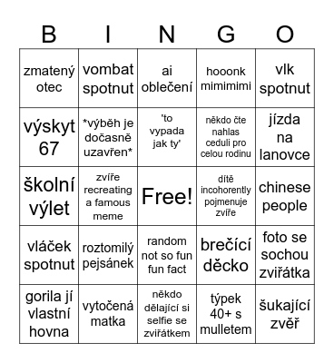 jojo's bizzoo adventures (a ondra je tu taky ig) Bingo Card