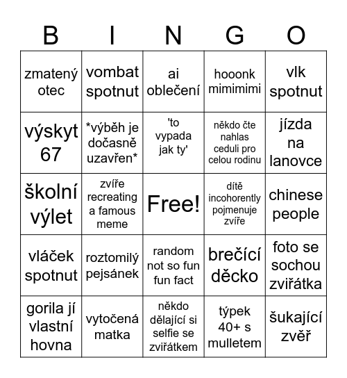 jojo's bizzoo adventures (a ondra je tu taky ig) Bingo Card