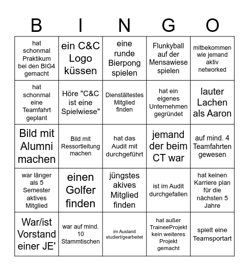 C&C 25. Jubiläum BINGO Card