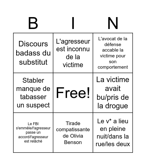 New-York Unité Spéciale Bingo Card