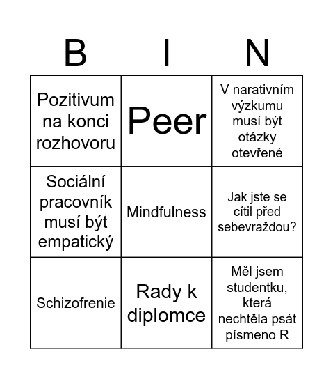Vander Bingo Card