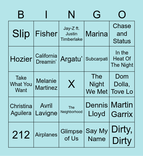 RUNDA 1 - ALL TIMES FAVES Bingo Card