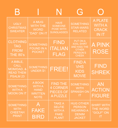 THRIFT-STORE BINGO Card