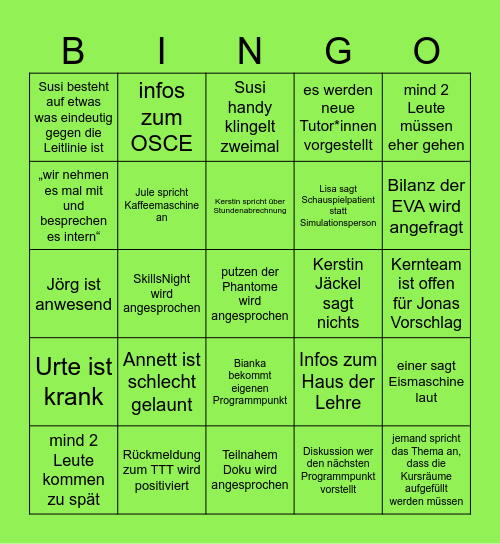 SL Treffen Bingo Card