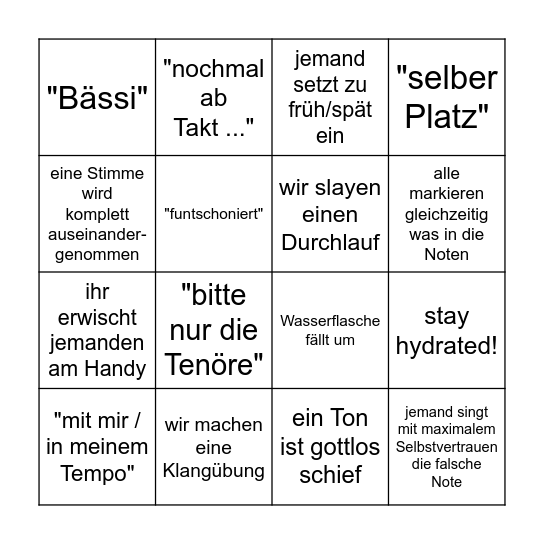 Lajuchor Bingo Card
