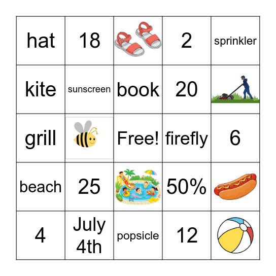 Summer Brain Teaser BINGO Card