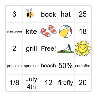 Summer Brain Teaser BINGO Card