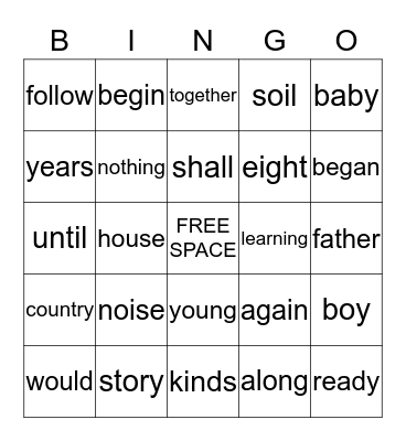 Sight Word Lists 13-14 Bingo Card