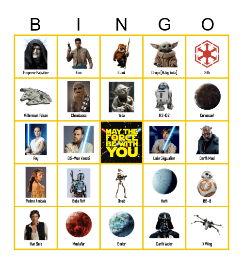 Star Wars Bingo Card