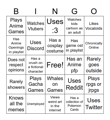 The Ultimate Nerd Bingo Card