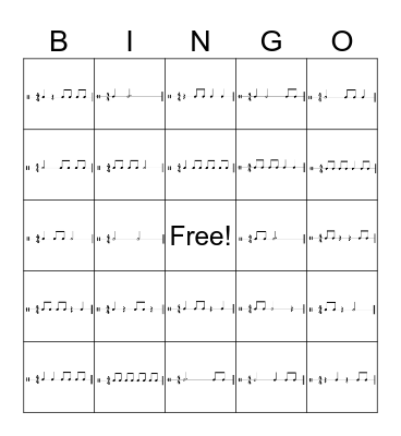 BEGINNER RHYTHM Bingo Card