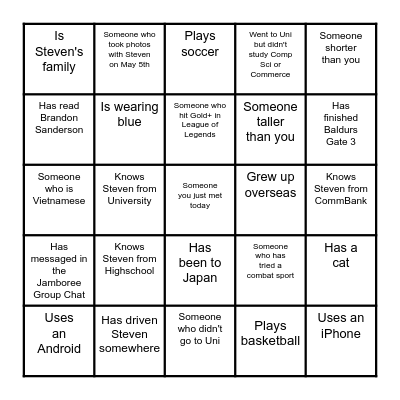 GRADUATION JAMBOREE BINGO Card