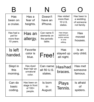 Bingo Card