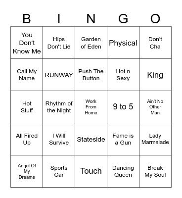 GAME 1 Bingo Card
