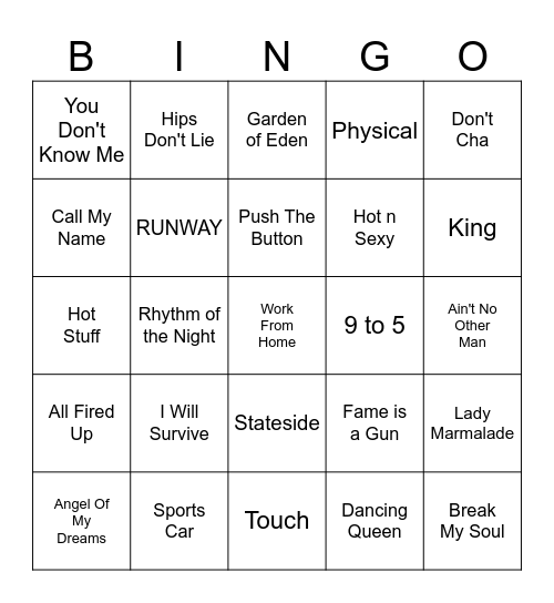 GAME 1 Bingo Card