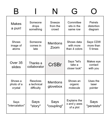 Dr. Margo Bingo Card