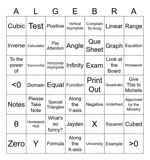 Things Maria Said Bingo Card