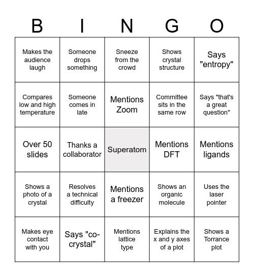 Dr. Saya Bingo Card