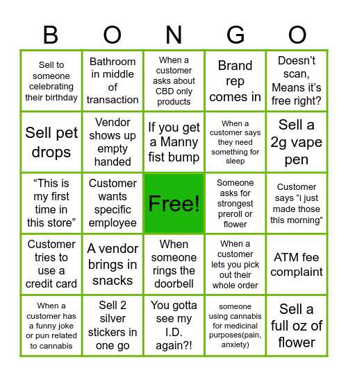 Bongo Bingo Card