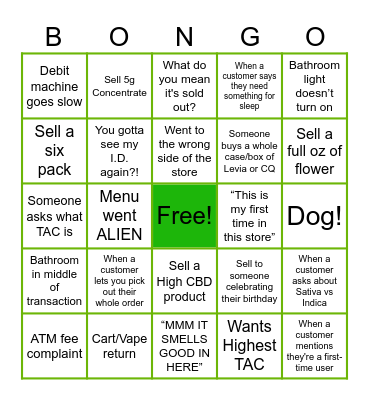 Bongo Bingo Card