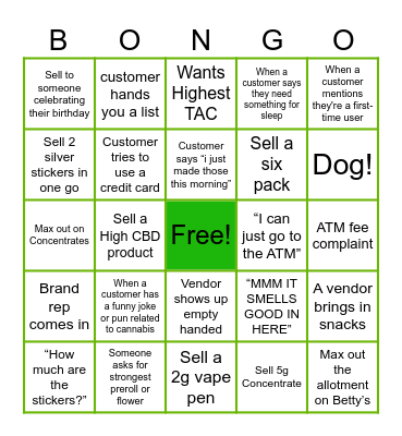 Bongo Bingo Card