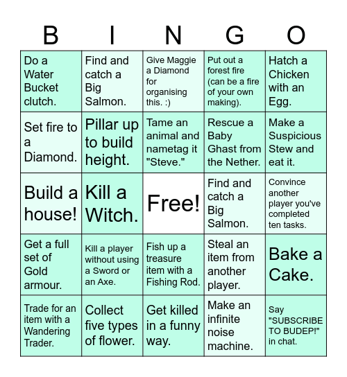 Patch's Card! Bingo Card