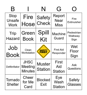 Safety BINGO Card