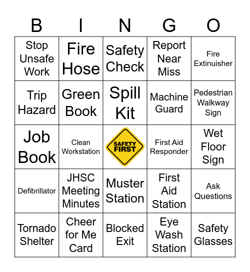 Safety BINGO Card