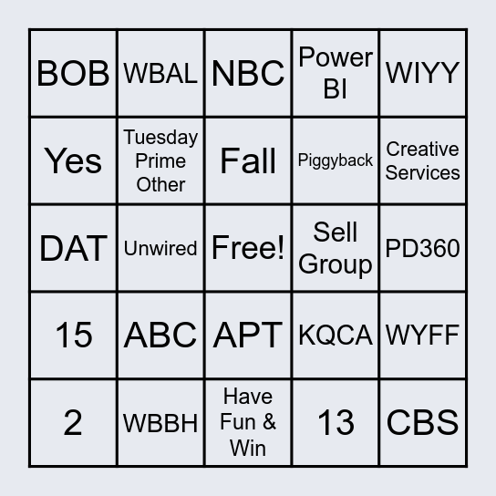 Hearst Television Bingo Card