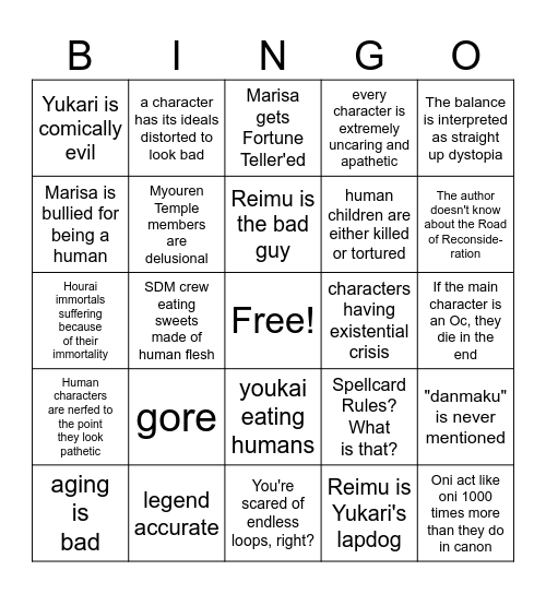 GRIMSOKYO doujin bingo Card